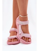 Dámske sandále na zips Material Dry Lee Cooper LCW-25-34-3561L Pink Dámske sandále na zips Material Dry Lee Cooper LCW-25-34-3561L Pink