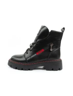 Lee Cooper dámske trapper topánky dámske zateplené kožené slingbacks čiernočervené dámske topánky