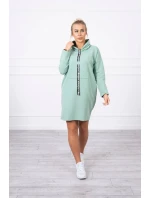 Šaty s kravatou tmavo mätové