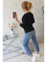 Blúzka s výstrihom do V čierna Blúzka s výstrihom do V čierna