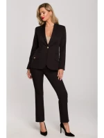 K141 Sako s dvojitým vreckom a klopou - čierne