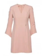 M876 Šaty so širokými manžetami - béžové