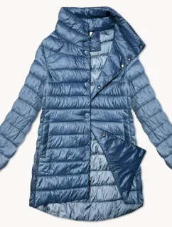 Svetlomodrá dámska prešívaná bunda so stojačikom Minority (P3-6908-30S)