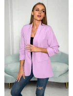 Bunda s klopami elegantná svetlofialová Bunda s klopami elegantná svetlofialová