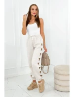 Bavlnené nohavice Amour béžová melanž Bavlnené nohavice Amour béžová melanž
