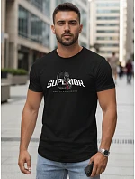 Pánske tričko SUPERIOR s potlačou čierne FashionStreet NX5015R Pánske tričko SUPERIOR s potlačou čierne FashionStreet NX5015R