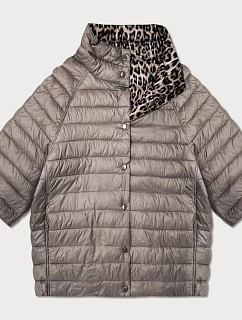 Obojstranná dámska plus size bunda Goodlookin cocoa/panther s 3/4 rukávmi (M6-6308-358)