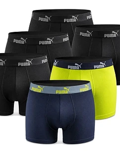 Boxerky Puma, pánske spodky, boxerky, balenie po 6 kusoch, čierne, zelené, tmavomodré