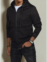 Pánska mikina na zips s kapucňou čierna FashionStreet BX5644