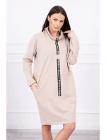 Šaty s kravatou vo svetlo béžovej farbe