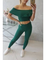 Sada s volánom tmavo zelená