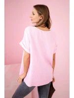 Mušelínová blúzka s náhrdelníkom candy pink Mušelínová blúzka s náhrdelníkom candy pink