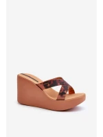 Klapki Damskie Na Koturnie 83520 Ipanema High Fashion Slide Fem Brązowe