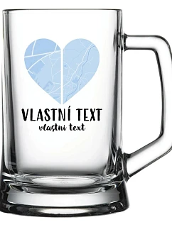 Personalizovaný pohár na pivo – Dve miesta, jedno srdce
