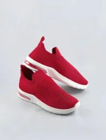 Červené dámske nazúvacie športové topánky (LDH886)