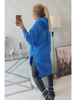 Zateplená blúzka s bočnými rázporkami nevädzovo modrá Zateplená blúzka s bočnými rázporkami nevädzovo modrá