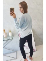 Sveter s výstrihom do V modrý