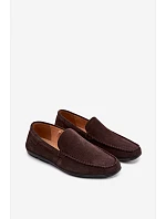 Pánske mokasíny z prírodného semišu Big Star TT174202 Chocolate