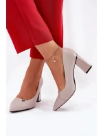 Elegantné dámske lodičky na širokom podpätku Vinceza - sivé Elegantné dámske lodičky na širokom podpätku Vinceza - sivé