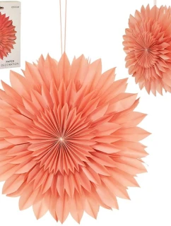 DEKORATÍVNA ZÁVESNÁ PAPIEROVÁ HVIEZDA 3D 50CM RUŽOVÁ