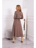 Šaty s ozdobným pásikom a nápisom mocca