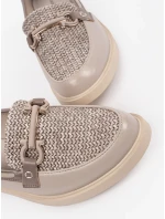 Dámske praktické hnedé mokasíny bez podpätku Dámske praktické hnedé mokasíny bez podpätku