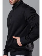 Čierna pánska mikina so stojačikom (68B2002-3) Čierna pánska mikina so stojačikom (68B2002-3)