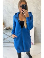 Chrpová dlhá mikina s kapucňou