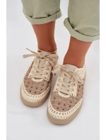 Kožené batohy Dámské polobotky D&A GR61-5951 Béžové