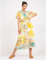 Šaty DHJ SK 15967 1.01P biela a žltá Šaty DHJ SK 15967 1.01P biela a žltá