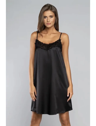 Dámska krátka nočná košeľa Touch Black - Italian Fashion