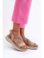 Lekkie Damskie Wygodne Sandały Na Rzep Beżowe Ceclea Lekkie Damskie Wygodne Sandały Na Rzep Beżowe Ceclea