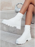 Dámske ponožkové topánky ORCE white FashionStreet ZY0472 Dámske ponožkové topánky ORCE white FashionStreet ZY0472