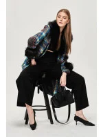 Dámsky viacfarebný kabát z tkaniny Boucle (FK-016)