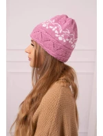 Dámska čiapka Kira K374 tmavo ružová+biela