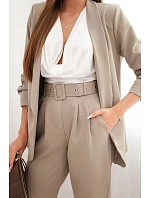 Elegantné sako s nohavicami fango Elegantné sako s nohavicami fango