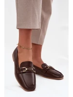 Półbuty Loafersy Damskie Z Ozdobą Brązowe Priscelle
