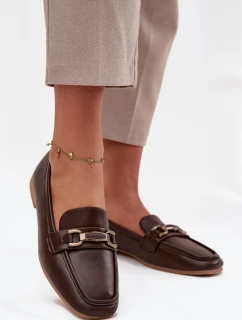 Półbuty Loafersy Damskie Z Ozdobą Brązowe Priscelle