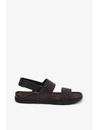 Kožené pánske sandále INBLU CR0004AU Black