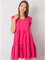 RUE PARIS Ružové šaty s volánmi