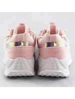 Ružové dámske sneakersy s dvojitými šnúrkami (7001)