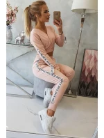 Sada s ozdobnými stuhami tmavo púdrovo ružová