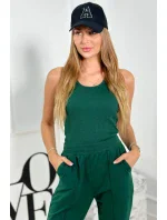 Set 3 v 1 mikina s cvočkami + top + nohavice zelený