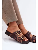 Pachnące Klapki Damskie Z Klamrami Panterka ZAXY RR285059 Brązowe