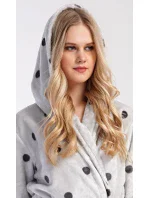 Dámsky krátky župan s kapucňou Dot