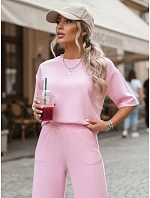 Dámske tepláky s krátkym rukávom ružové FashionStreet AY1168