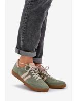 Zazoo N1068 Zamszowe Niskie Sneakersy Damskie Zielone