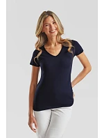 Fruit of the Loom Lady-Fit Valueweight V-Neck T Dámske tričko s výstrihom do V 16.1398 čierne