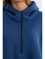 Zateplená mikina s bočnými rázporkami z džínsoviny