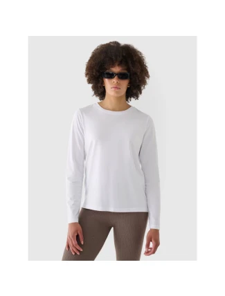 Dámske nadrozmerné hladké tričko s dlhým rukávom 4F 4FWMM00TLONF431-10S